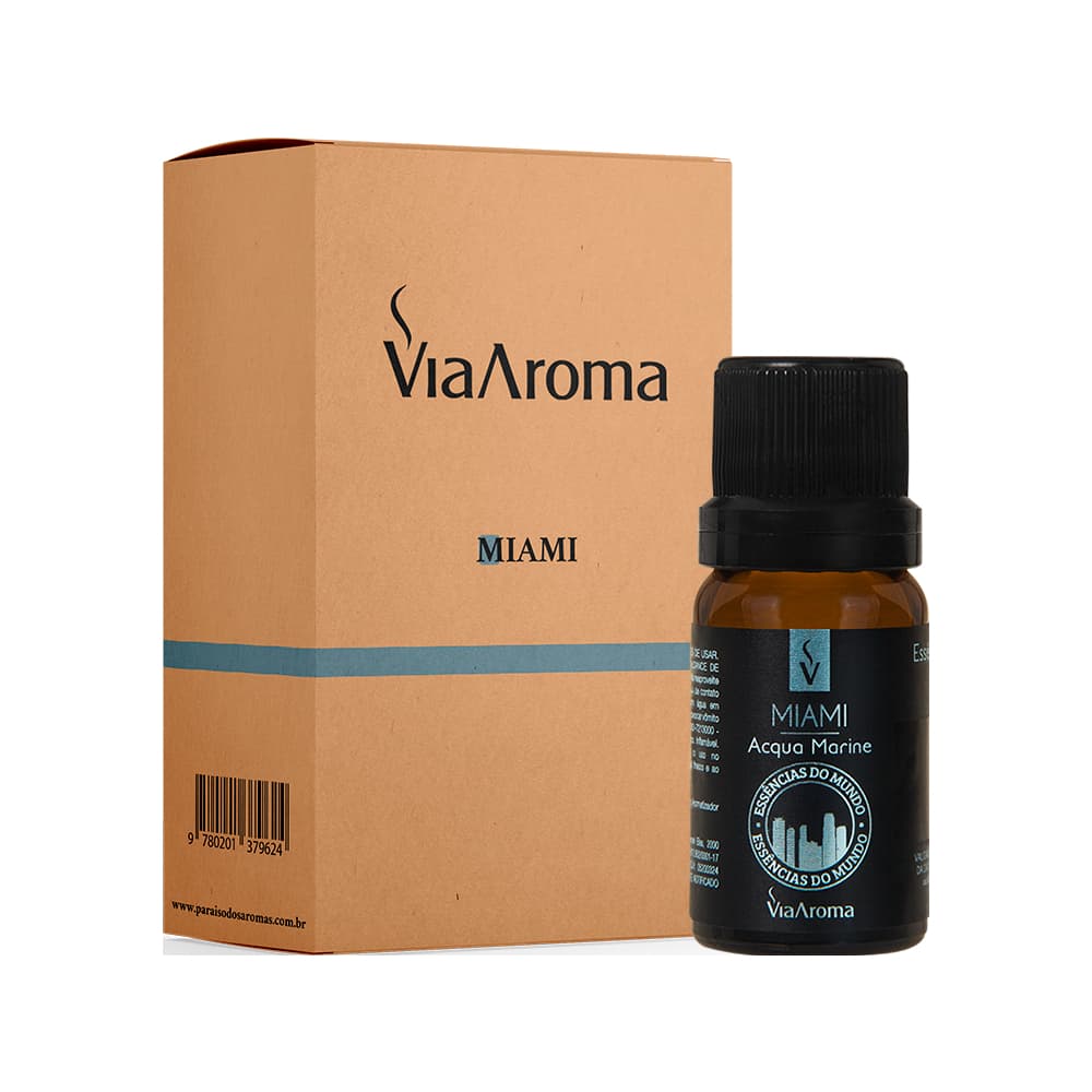 Essência Miami Via Aroma 10ml Linha Mundo Para Aromatizador e Difusor de Aromas