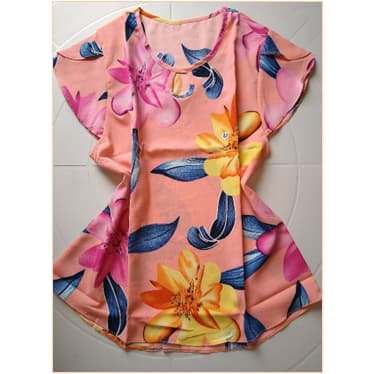 blusa social evangélica floral fundo salmao
