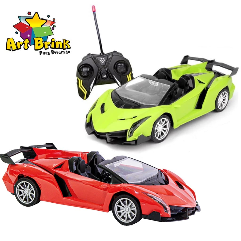 Carrinho De Controle Acende Faróis Conversível 7 Funções verde vermelho azul preto verde