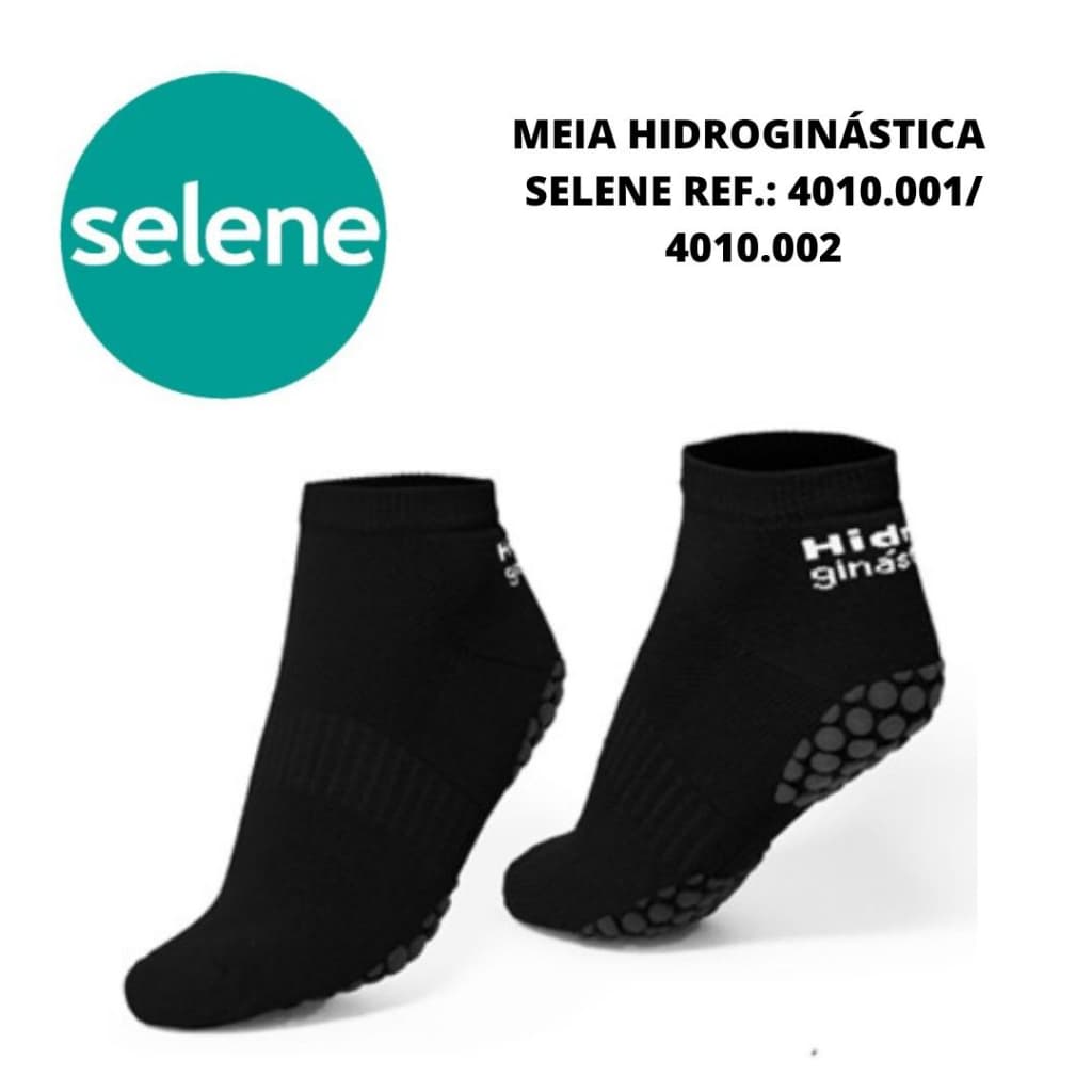 meia hidroginástica Selene antiderrapante pilates cano curto hidro 4010