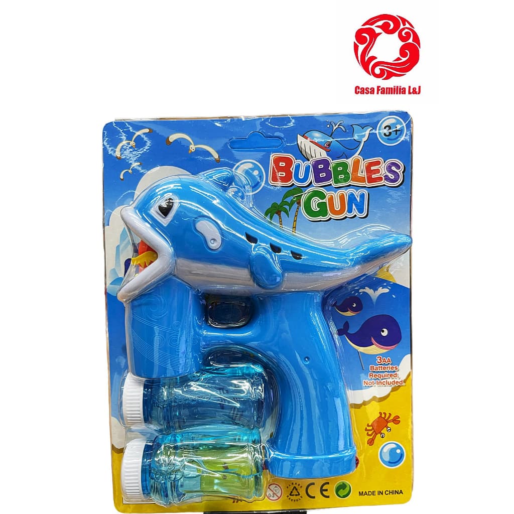 Brinquedo Pistola Lança Bolhas De Sabão À Pilha Golfinho WD-0121