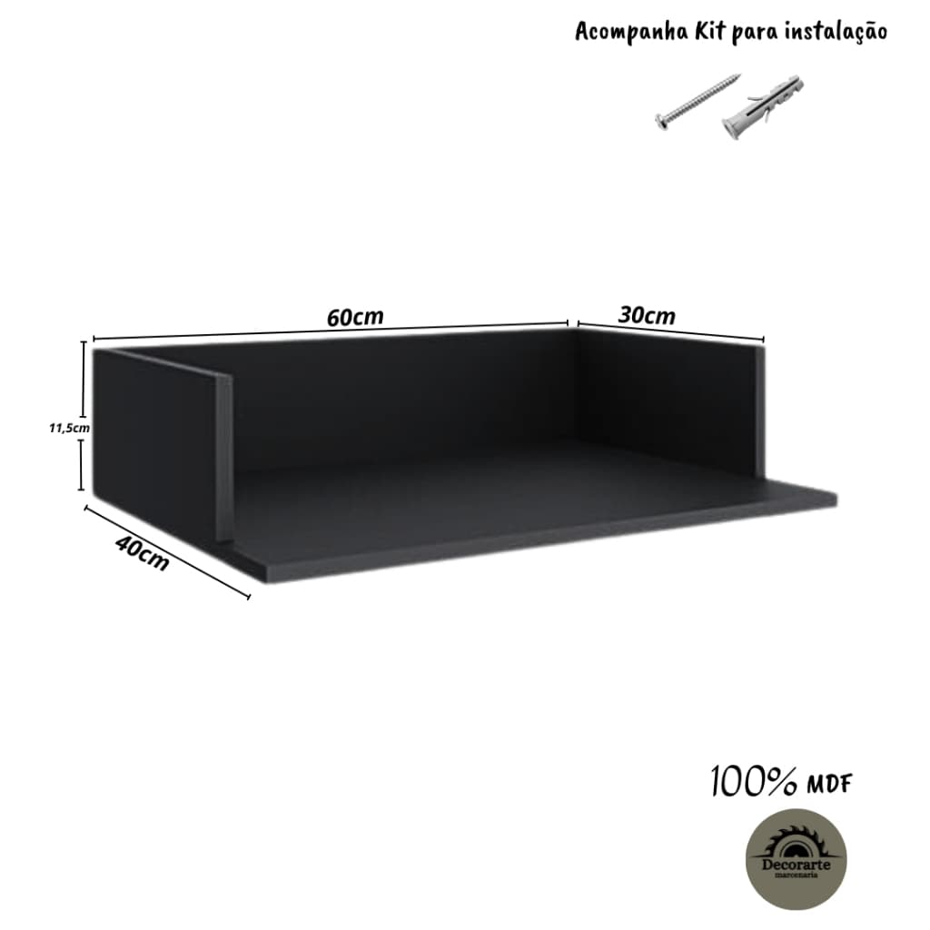 Prateleira Mdf Suporte Para Microondas Impressora Forno Elétrico Cozinha Nicho Suspenso  100% MDF
