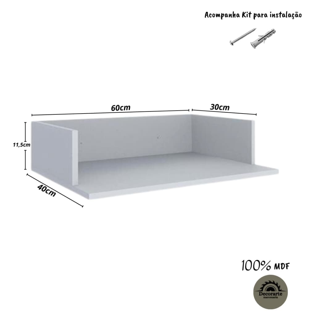 Suporte Para Microondas Air Fryer Suspenso Prateleira Cozinha 100% MDF 15mm