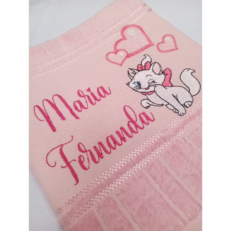 TOALHA LAVABO BORDADA GATINHA MARRIE ❤️