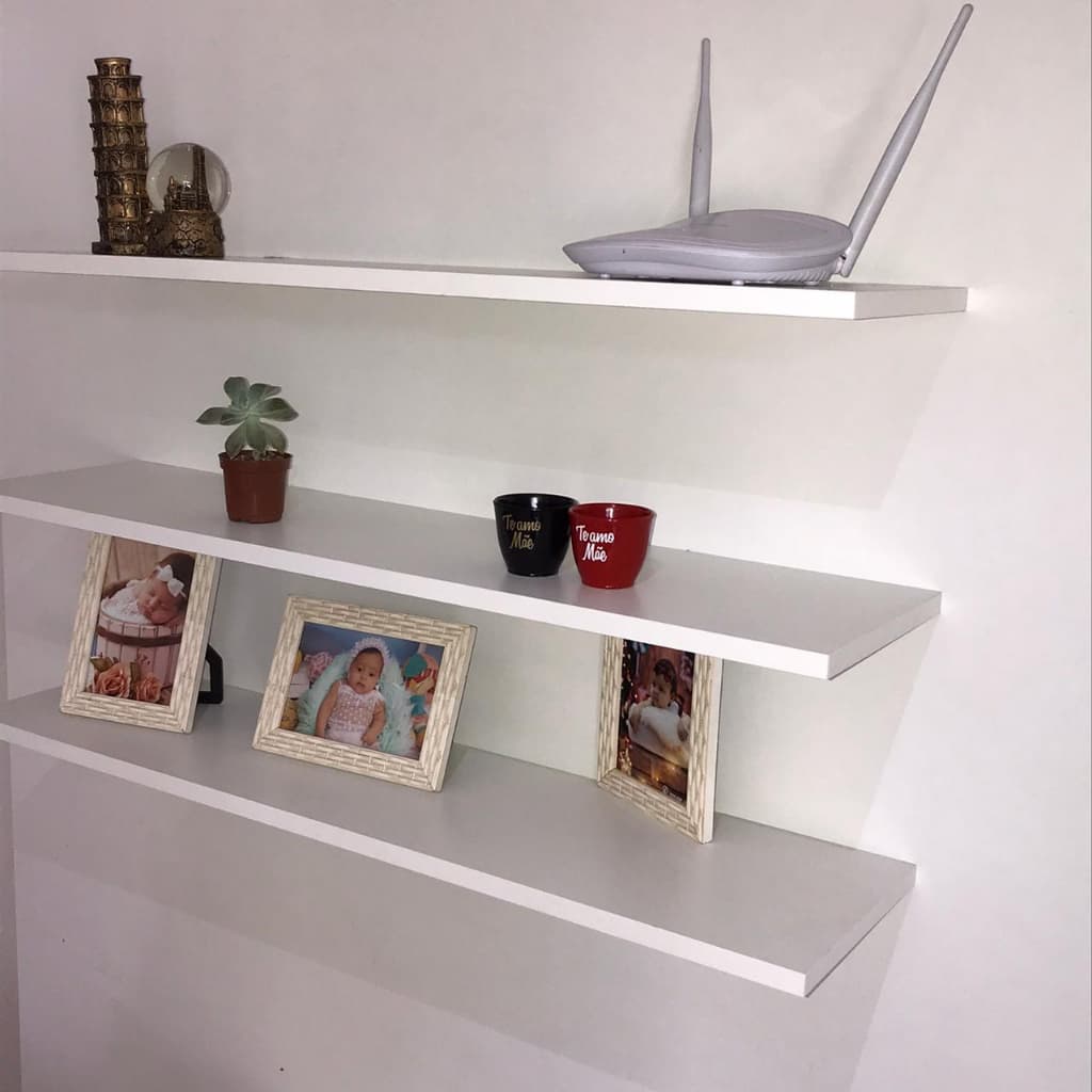 Prateleiras Madeira Maciça MDF Com Suporte Invisível