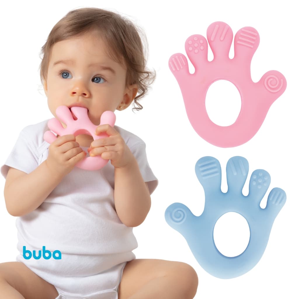 Mordedor Mãozinha Buba Alivio Gengiva Bebe Mordedor Sensorial Brinquedo para Bebê