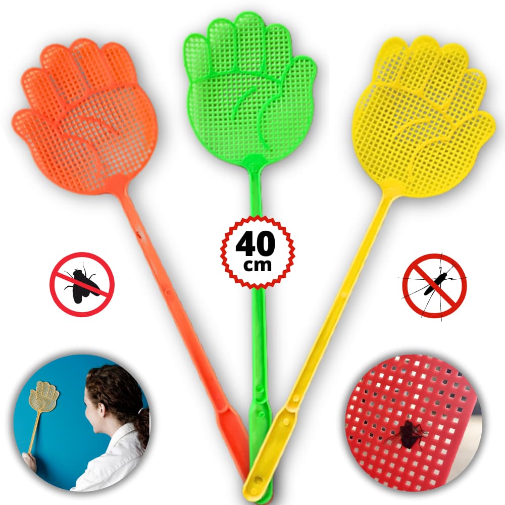 1, 2, 4 ou 10 Mãozinha Mata Moscas Insetos Mosquitos Cabo Longo Plástico Manual Prático