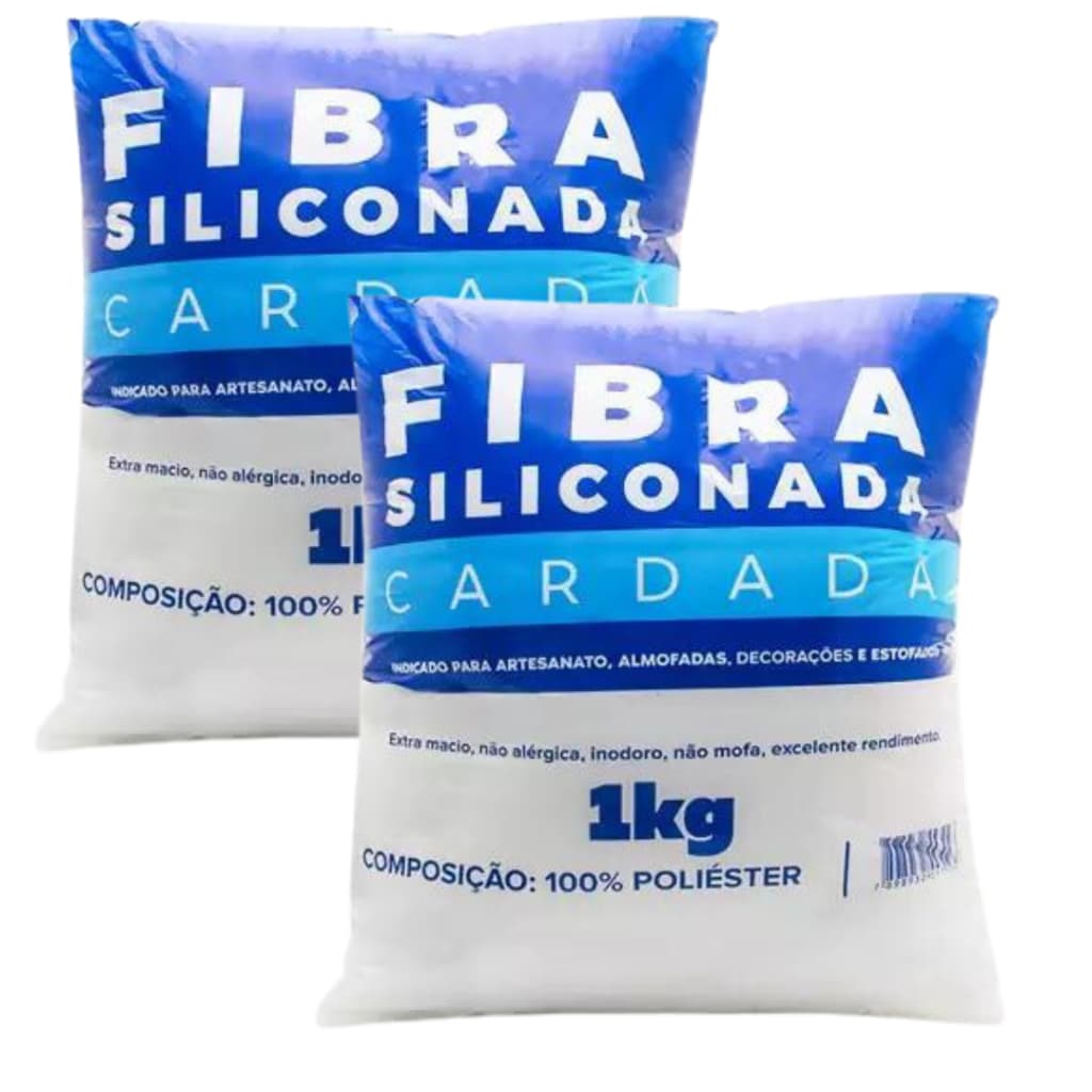 02 Unidades | Fibra SIliconada Premium Fibram de 1KG | Fibra de Enchimento Para Amigurumis e Almofadas