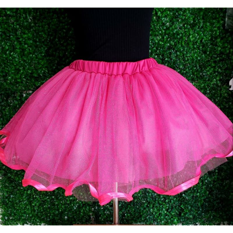 saia  de  tule  tutu gliter princesa  / saia tutu pink / carnaval