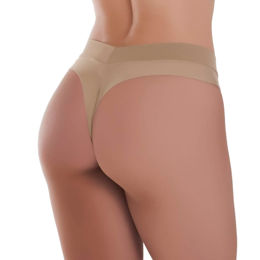 Kit 6 Calcinha Cinta Modeladora Cós Medio Fio Dental Duplo Cintura Media Tanga Conforto