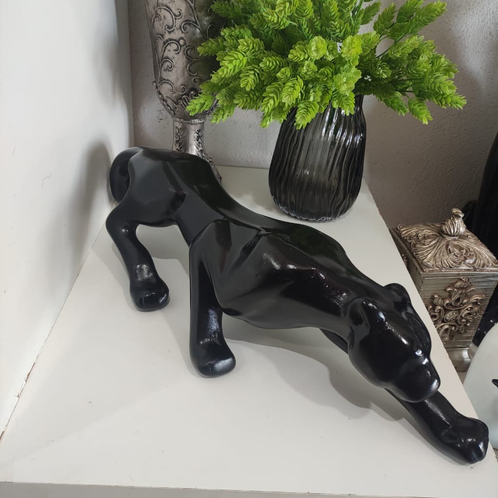 Escultura Pantera Negra - Tam. G - 58 cm escultura estátua decorativa cerâmica