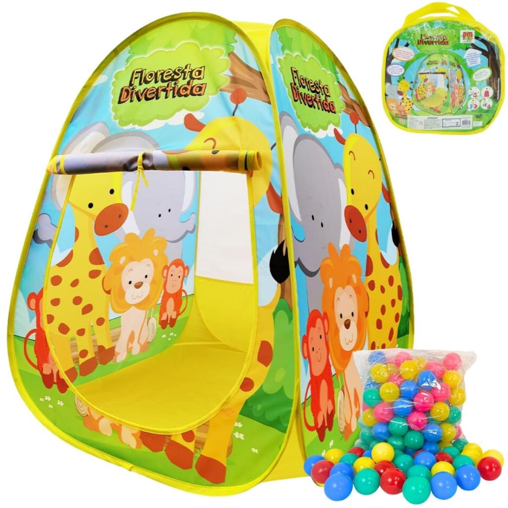 Barraca Infantil com Bolinhas Menina Menino Toca Tenda Cabaninha Dobrável Floresta Safari Zoo