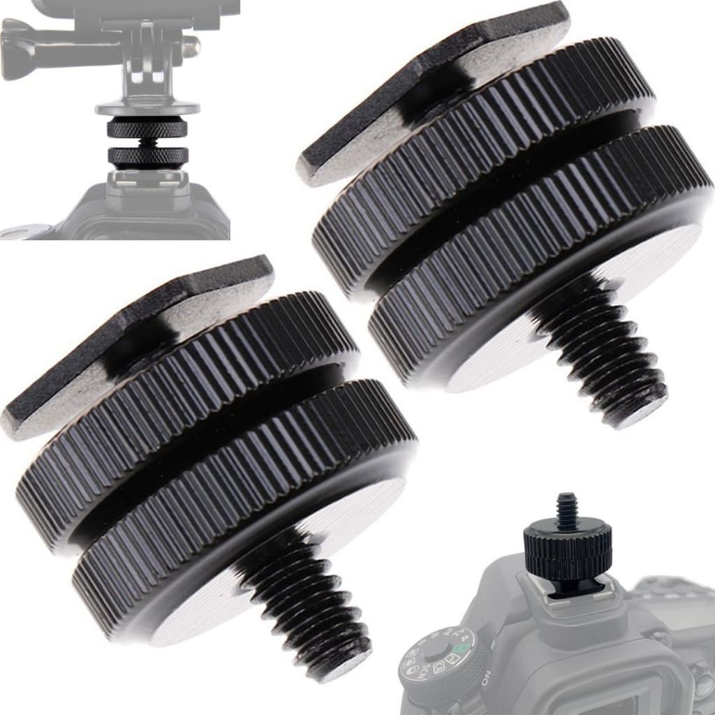 2 Peças Adaptador Sapata Camera Rosca 1/4 Parafuso Encaixe Acessório Flash Led