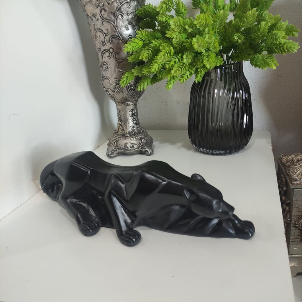 Escultura Pantera Negra - Tam. P - 35 cm escultura estátua decorativa