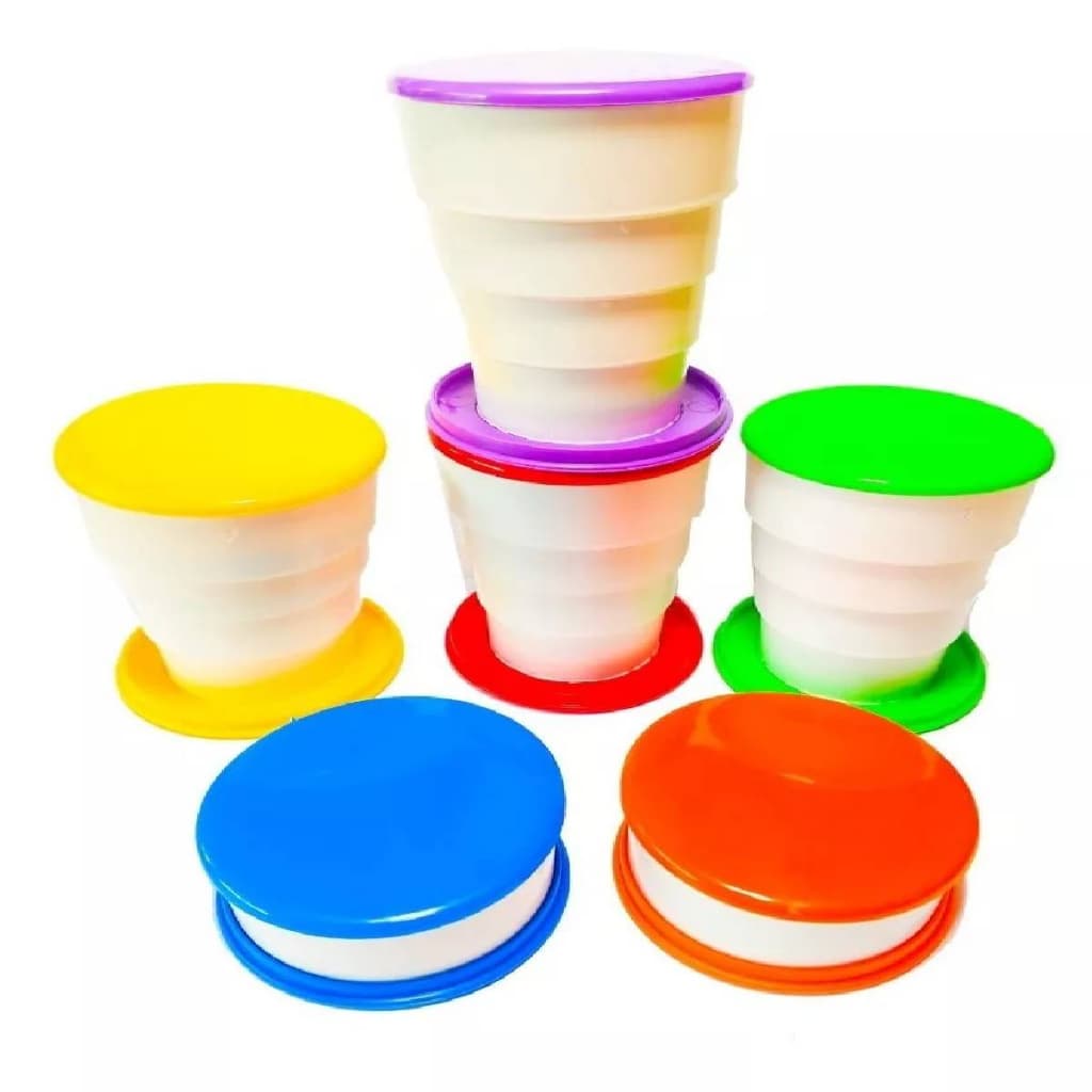 Kit 12 Copinho Dobrável Sanfonado Retrátil Para Personalizar