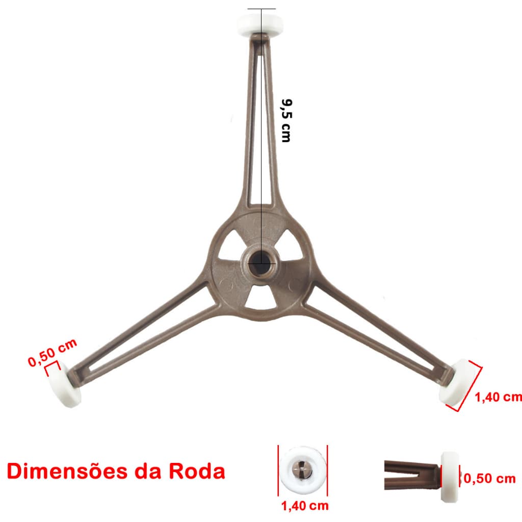 Rodízio / Roldana P/ Prato De Microondas 24cm P/ Prato Liso