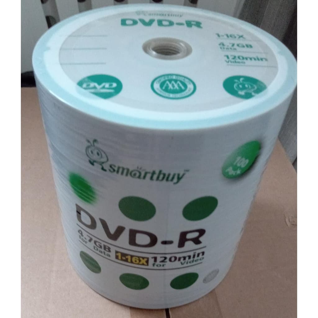 100 Mídia Dvd Virgem Smartbuy Logo 4.7gb 120min Dvdr Original