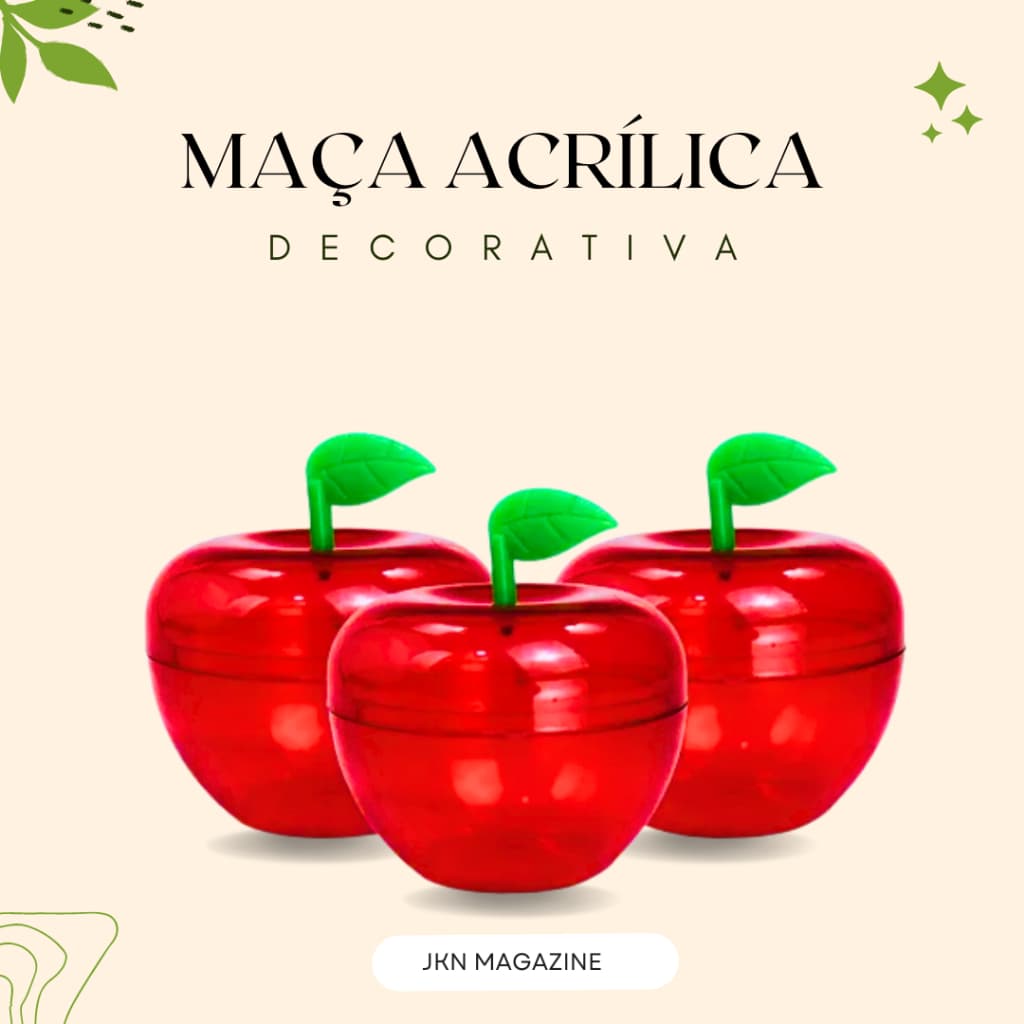 Kit Com 40 Mini Maças Acrílica Decorativa Para Festas Porta Doces Lembrancinhas