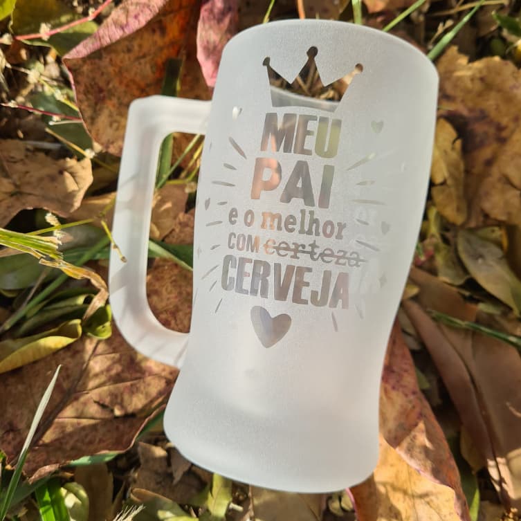 Caneca de Chopp 340ml - MEU PAI É O MELHOR COM CERVEJA