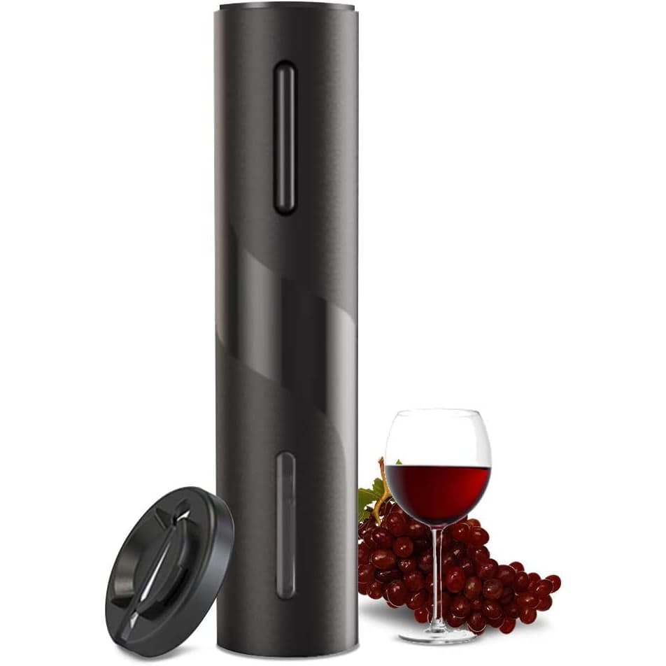 Abridor de vinho elétrico, operado a pilhas,com cortador de lacre, botão de um clique, reutilizável, saca-rolhas automático, para amantes de vinho, ótima opção de presente, dia dos pais