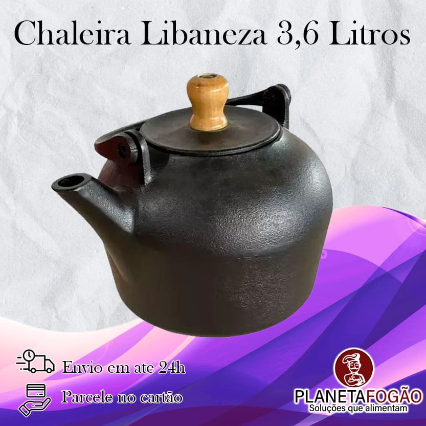 Chaleira de Ferro Fundido 3,6 Litros C/tampa Libaneza