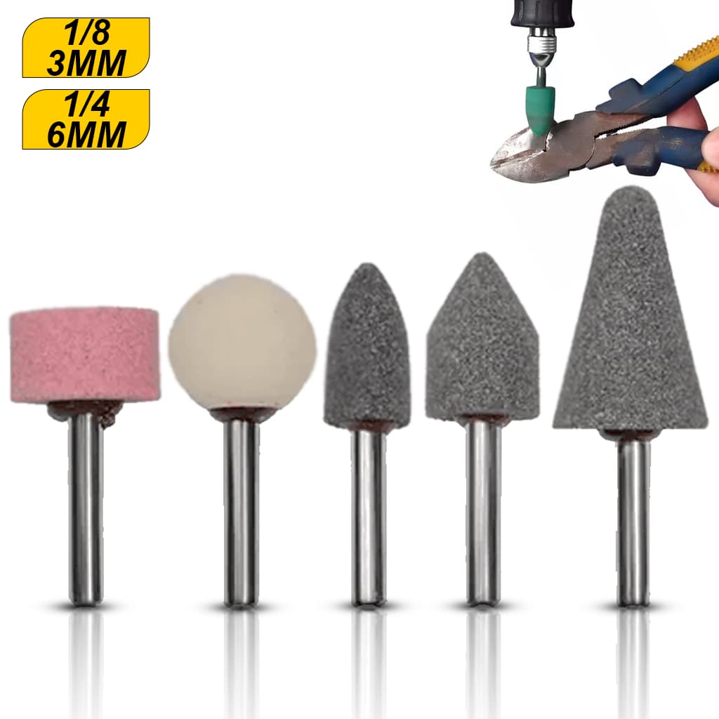 Jogo De Pontas Montadas 5 Pçs 1/8" Ou 1/4" Para Micro Retífica