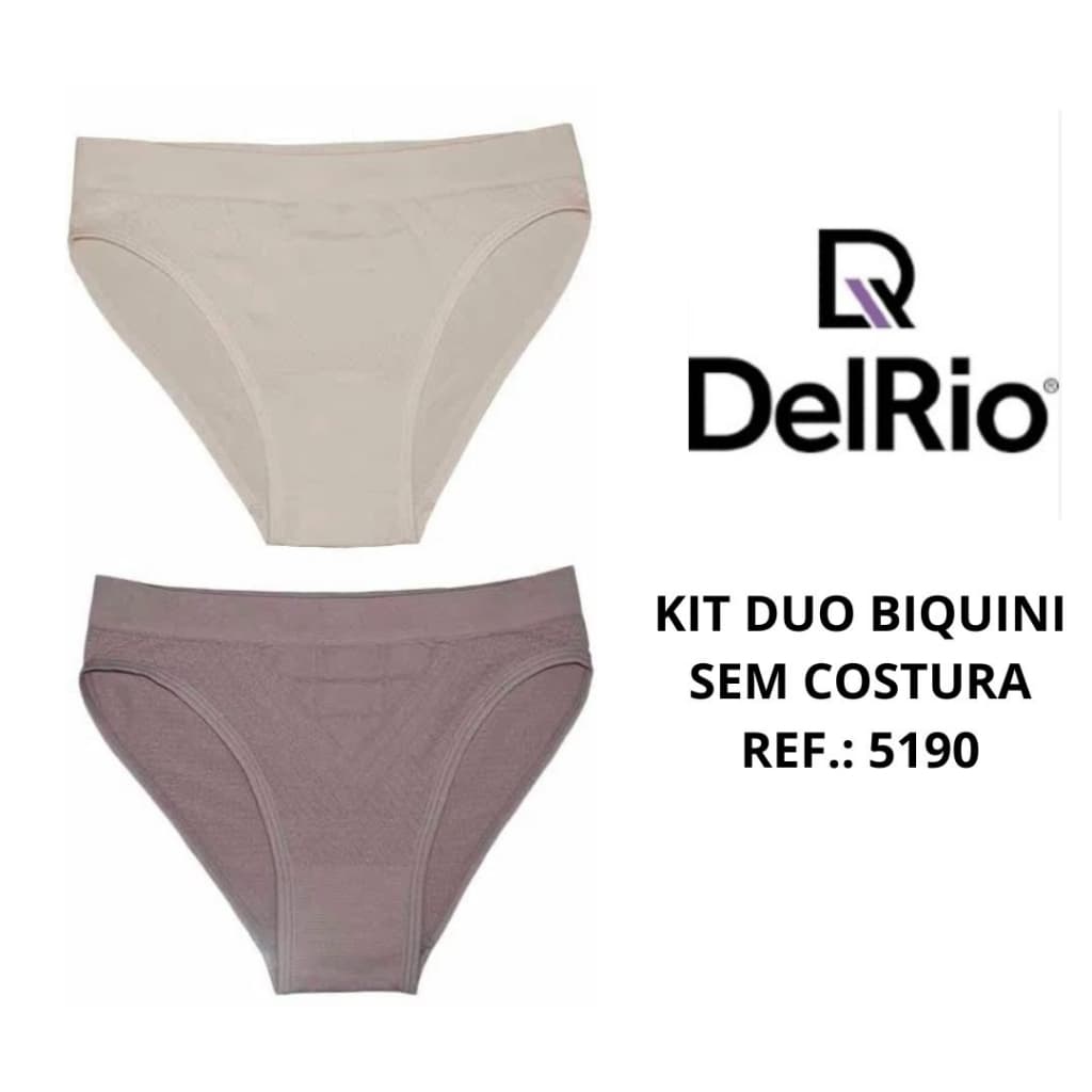 Kit com 2 calcinhas microfibra sem costura DelRio 5190