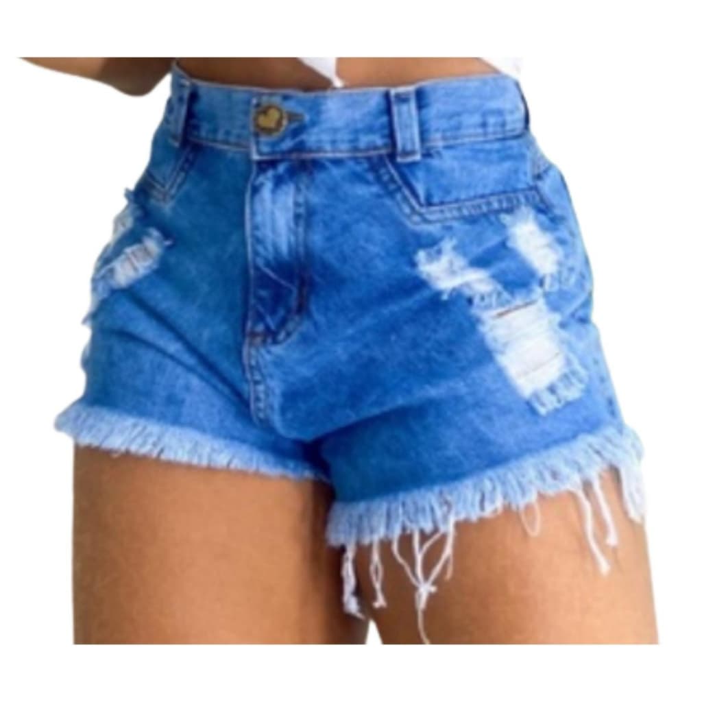 Short Feminino Jeans Short Curto Jeans Rasgado Feminino Short Moda Feminina sem lycra
