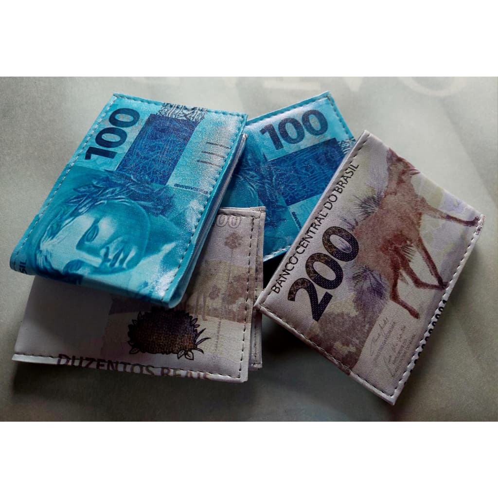 Carteira Nota R50,00  R100,00 e R200,00 e times Estilosa ENVIO IMEDIATO