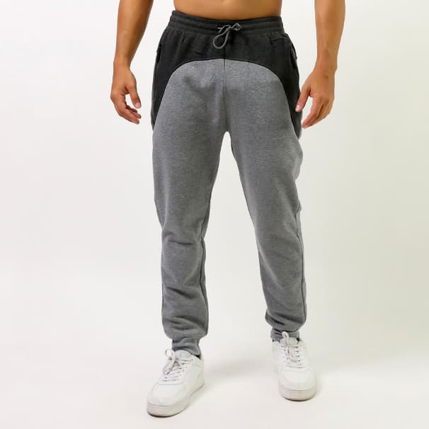 R&S Calça moletom masculina /Bolsos com ziper /Cintura elástica/Com veludo e grosso
