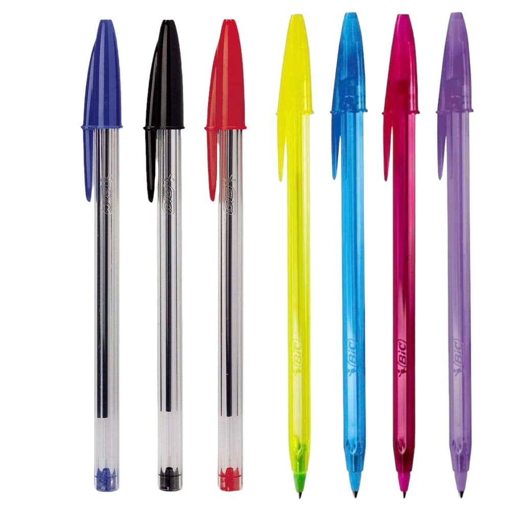 kit Caneta Bic cristal e Bic fashion colorida escolar/escritorio 6 ou 7 cores