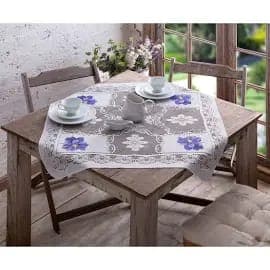 TOALHA DE CHÁ/MESA OU FOGÃO RENDA GROSSA E ESTAMPADA 78 CM X 78 CM.