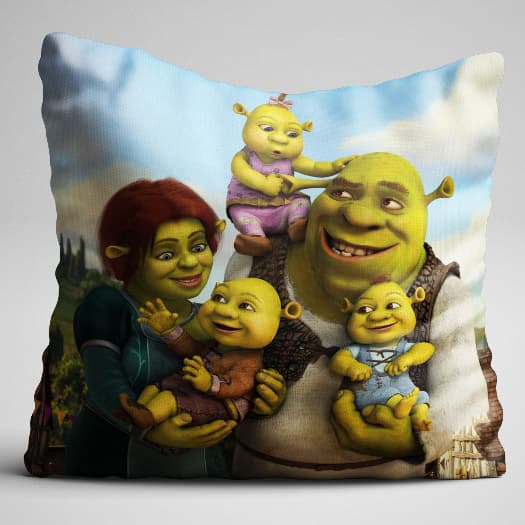 Capa de almofada Shrek família 40cmx40cm