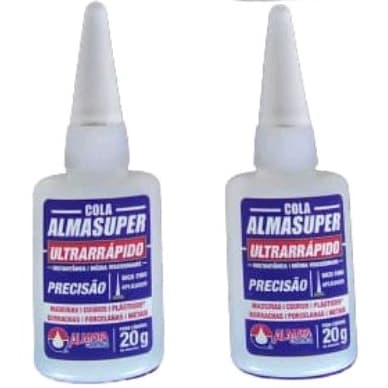 Kit 2 Colas Almasuper 20g | Ultrarrápida | Alta Aderência | Multiuso