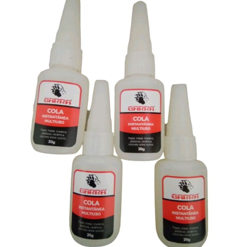 Kit 4 Colas Garra 20g • Secagem Ultra Rápida • Multiuso Forte