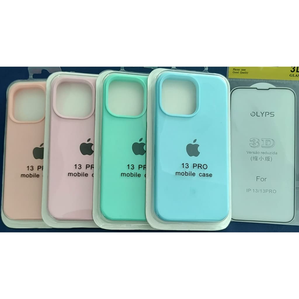 Kit Proteção Iphone 13 Pro: Capa anti-impcto + Pelicula de Vidro 3D + Kit de limpeza de tela
