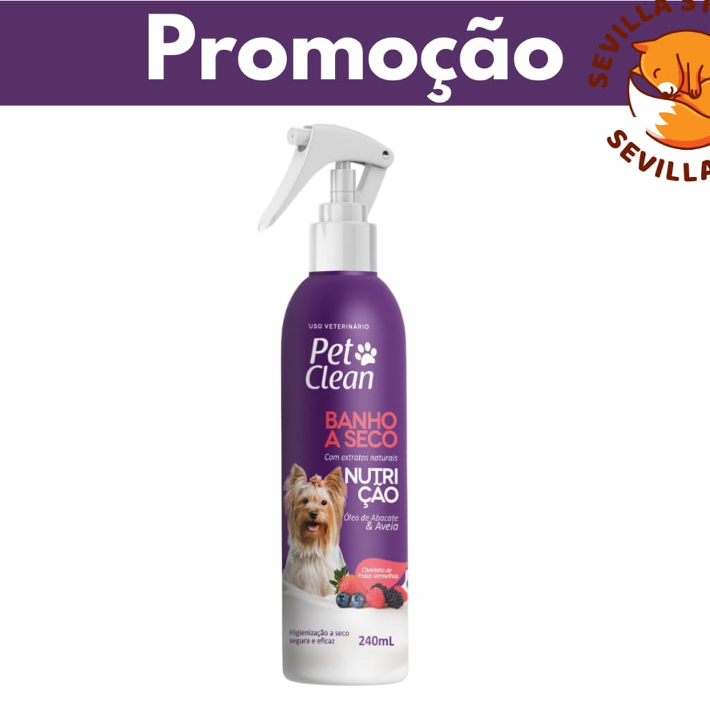 Banho a Seco Nutrição Pet Clean 240 ml para Cães e Gatos