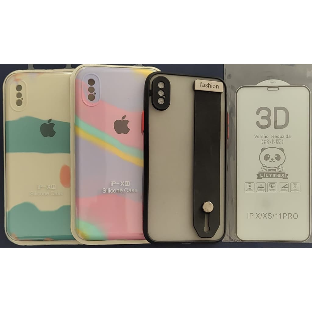 Kit Capinha e Película 3D para celular modelo IPhone  X/XS + limpeza de tela. Proteção Celular