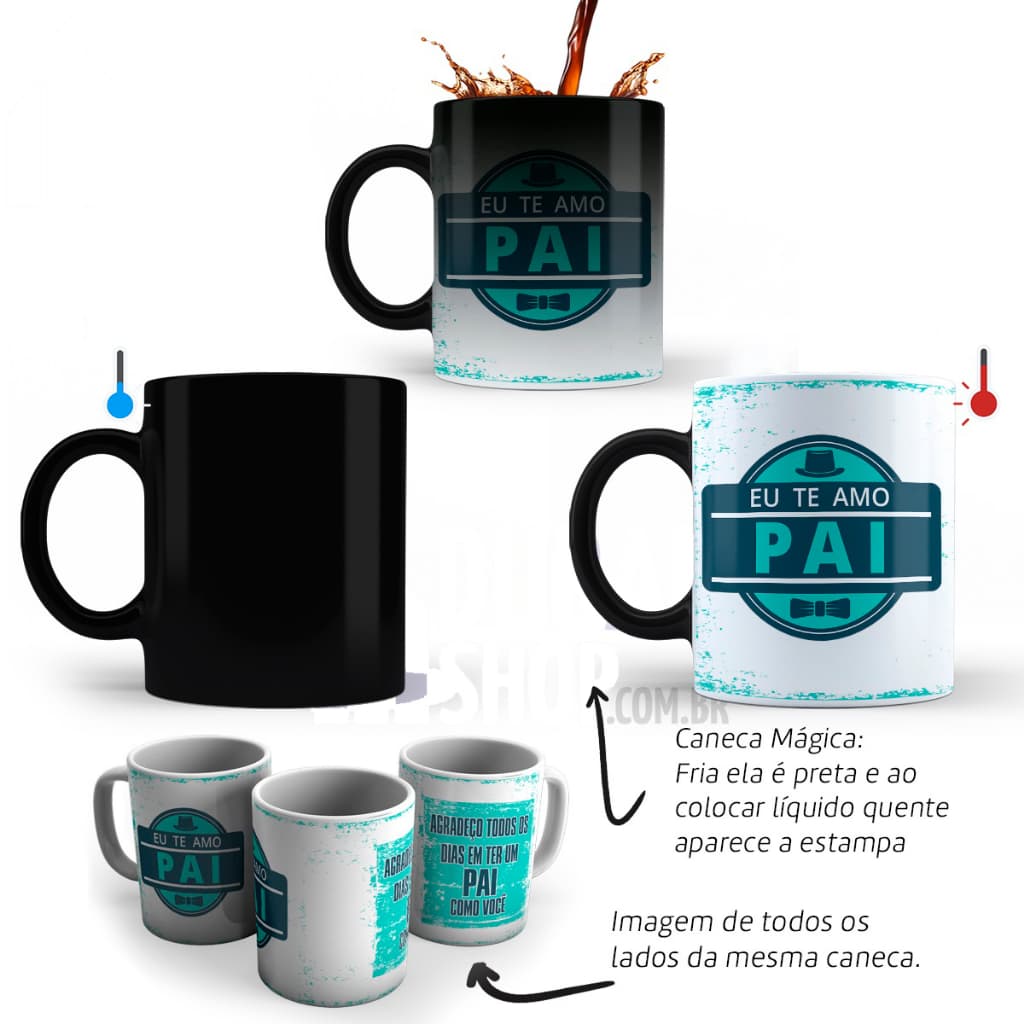 Caneca Mágica Presente para o dia dos Pais Agradeço Todos Os