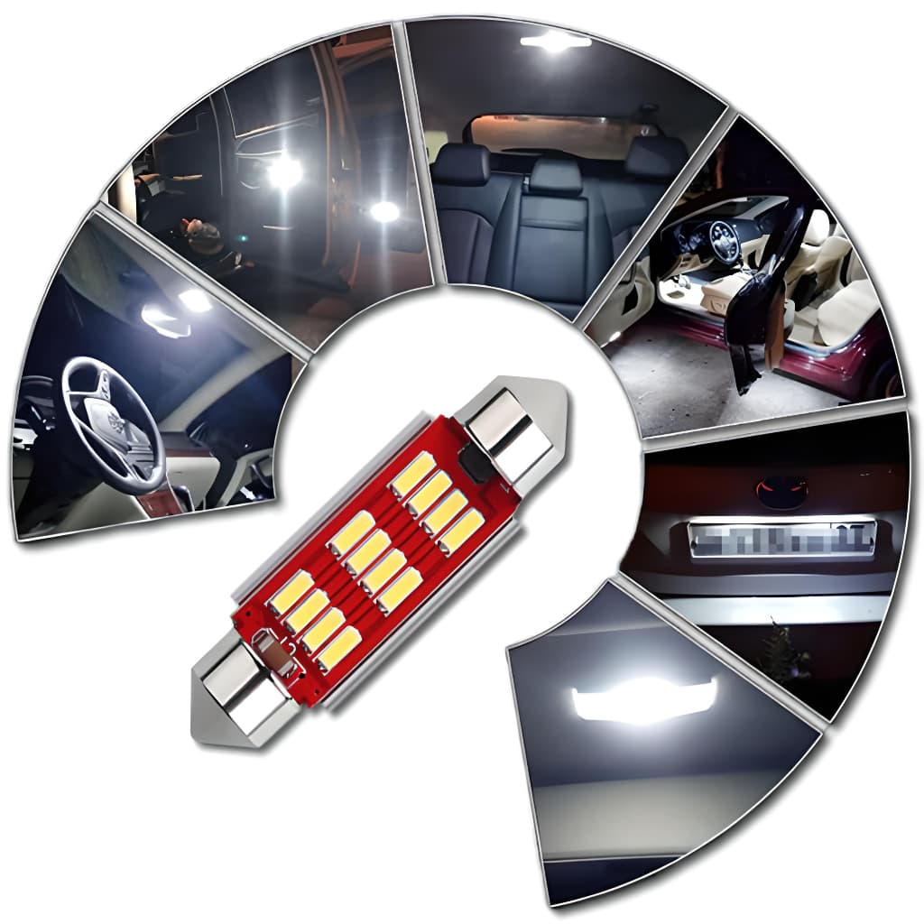 Lâmpada Led Carro Torpedo Canbus Canceller Teto