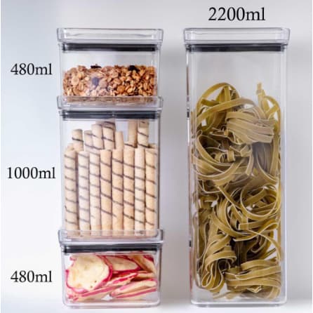 Pote Hermetico De Alimentos 1000 Ml Vedado quadrado de acrilico