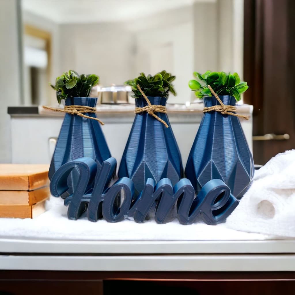 Kit 3 Vasinhos Plantas Artificiais Com Letreiro Home Enfeite Casa