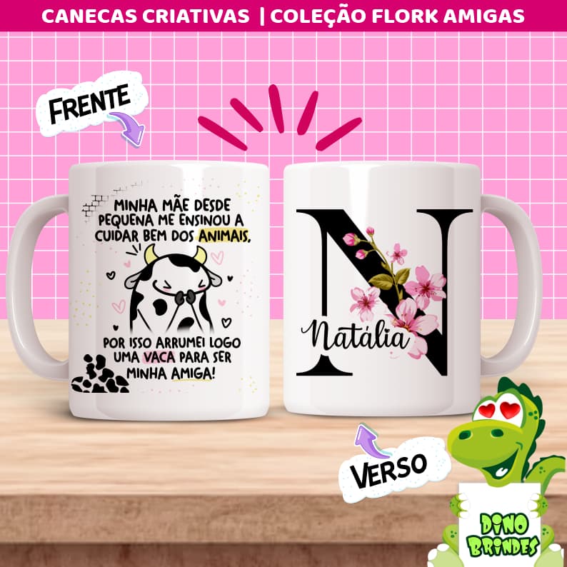 Caneca Flork Amigas | Frases criativas