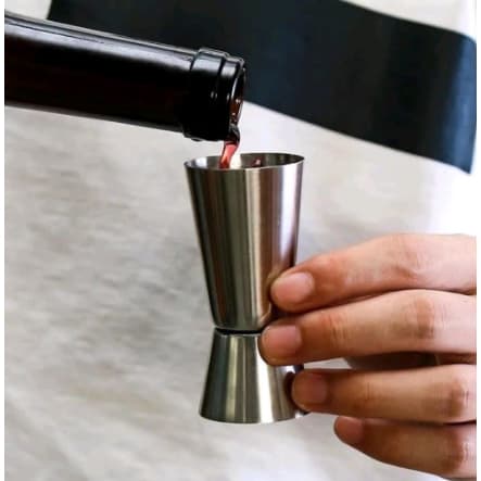 Dosador Duplo Para Bebidas e Drinks Aço Inox 25ml E 50ml para Bar e Restaurante e para Barman