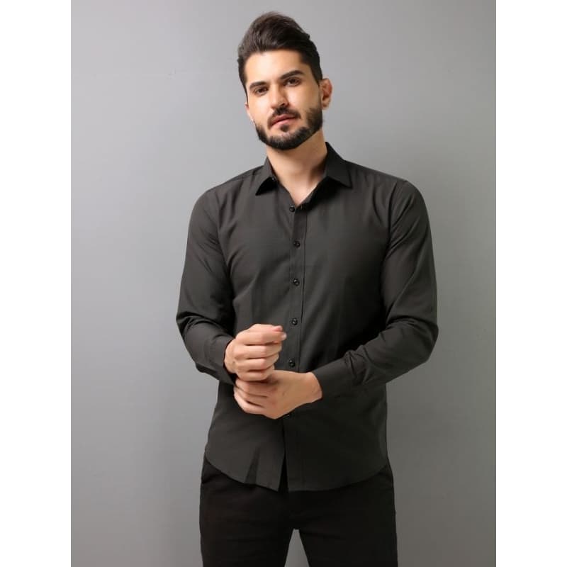 camisa social  listra slim fit nao amassa passa fácil fábrica china