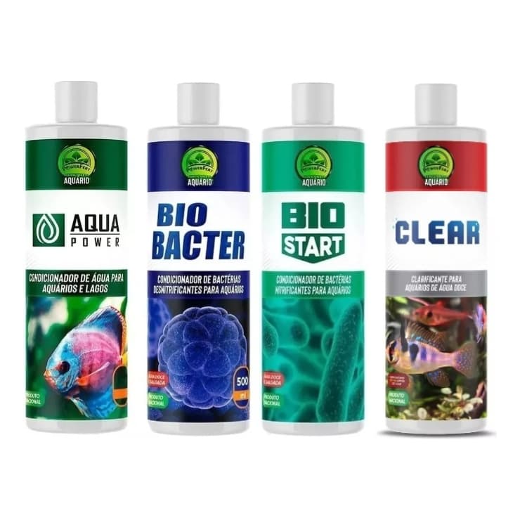 Aquapower Biobacter Biostart Clear 500ml Powerfert Condicionador De Água Acelerador Biológico Clarificante Para Aquário