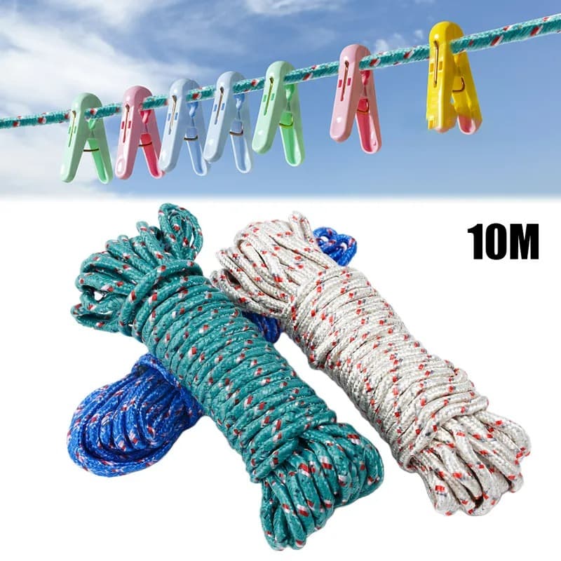 kit 2 ou 4 Corda De Nylon 10 Metros 6mm Multiuso Varal E Amarração Cor Sortida