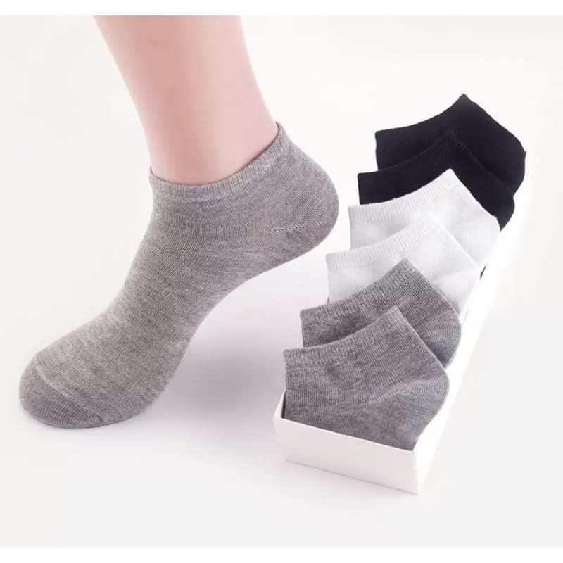 Kit Meias Soquete 12 Pares Cano Curto Unissex Preto Branco Cinza