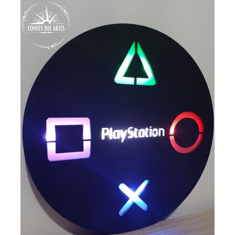 Luminária Gamer/PS/Play Station/Game/Jogos/Led/Decor/Streaming