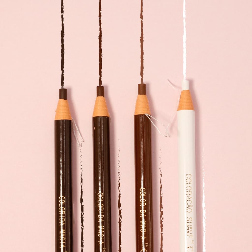 Lapis Dermatografico Branco e Preto  MARROM para Sobrancelhas Coloured Solft 1818